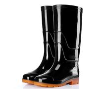 PINGSHI Boutique UK High and Mid Top Waterproof Rain Boots, Non-Slip Fleece Lined Work Boots with Cowhide Sole for Construction and Car Wash(35CM Type 1,40 EU)