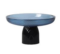 PINGSHI Boutique UK Modern Color Glass Fruit Bowl,Dessert Display Plate,High-Footed Snack Serving Dish for Coffee Table,Dining,Living Room Decor