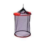PINGSHI Boutique UK Piège à Poissons Flottant Rond en Maille avec revêtement en Nylon et Caoutchouc, Panier de pêche à Plusieurs Niveaux for Le Stockage des Prises(Red 30cm)