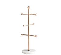 PINGSHI Boutique UK Porte-Tasses en métal avec 6 Crochets, Support de Tasse Fer recouvert Nano-Or, résistant à la Rouille, for Cuisine(Rose Gold)