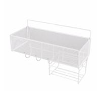 PINGSHI Boutique UK Porte-Tasses Mural, Grand Support en métal avec barrière de sécurité, présentoir Rangement à Plusieurs Niveaux(Wit)