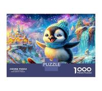 Pinguin Snowboard dans Un Pays Magique Puzzle De 1000 Pièces Penguin Mignon Qualité Premium, Excellent Jeu pour Adultes Et Enfants 38x26cm/1000pcs