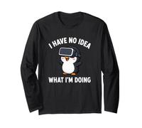 Pinguin VR Gamer Spruch Je n'en AI Aucune idée Manche Longue
