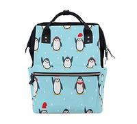 Pinguino Natale Fiocco Di Neve Senza Soluzione Di Continuità Sac à Langer Sac à Dos Grande Capacité Multifonction Sac à Couches pour Voyage Maman Femme Papa