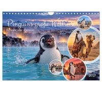 Pinguins große Weltreise (Wandkalender 2027 DIN A4 quer), CALVENDO Monatskalender: Ein Pinguin entdeckt jeden Monat eine faszinierende Stadt.