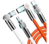 PINGXIN USB C Cable 10ft, 240W 2-Pack USB C to USB C Cable USB 2.0, Type C Charging Cable for iPhone 15, Samsung Galaxy S23, MacBook Pro 2020, iPad Pro, iPad Air 4, Pixel and More. Orange +White