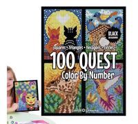 Pingxkwon Coloriage par numéros Livre de coloriage éducatif | Pages de coloriage faciles par numéros Pour adultes débutants relaxation anti-stress pleine conscience Livre de coloriage