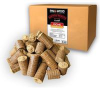 PINI 15 kg Hartholzbriketts 100% chêne Cheminée Poêle Bois de chauffage Grill Briquettes de chêne Briquettes à longue durée de combustion