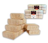 PINI 20 kg briquettes de bois 100% hêtre briquettes de bois dur RUF cheminée four barbecue foyer bois de chauffage, 24 briquettes