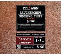 PINI 5 kg de chips de fumage cerise 1-3 mm Smoking Chips copeaux de fumage 18 litres