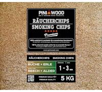 PINI 5 kg de copeaux de fumage en hêtre et aulne mélangés 1-3 mm Smoking Dust 18 l