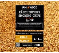 PINI 800 g de chips de fumage aulne sans écorce 4-6 mm Smoking Chips copeaux de fumage