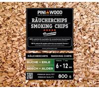 PINI 800 g de chips de fumage en hêtre et aulne mélangés 6-12 mm Smoking Chips copeaux de fumage