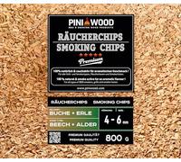 PINI 800 g de copeaux de fumage en hêtre et aulne mélangés 4-6 mm Copeaux de fumage
