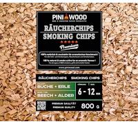 PINI 800 g de copeaux de fumage en hêtre et aulne mélangés 6-12 mm Copeaux de fumage