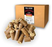 PINI Briquettes de bois dur 100 % chêne 30 kg pour cheminée, poêle, barbecue, briquettes de chêne avec longue durée de combustion