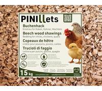 PINI Buchenhack Litière hygiénique grossière sans poussière pour poussins, poules, cailles, clapier, haute capacité d'absorption 15 kg
