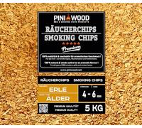 PINI Copeaux de fumage - 5 kg - Sans écorce - 4 à 6 mm - Copeaux de fumage