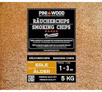 PINI Copeaux de fumage en aulne sans écorce, 5 kg, 1 à 3 mm, copeaux de fumage
