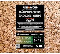 PINI Copeaux de fumage en hêtre et aulne - 5 kg - Mélange de copeaux de fumage - 6-12 mm - 18 litres