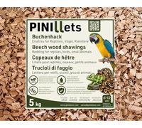 PINI Copeaux de Hêtre Grossiers 20 L / 5 kg - Litière Naturelle sans Poussière pour Reptiles, Oiseaux, Petits Animaux, Terrarium, Volière et Poulailler - Haute Absorption