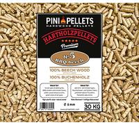 PINI Granulés de bois dur 100 % hêtre # 5 BBQ Beech 30 kg Grillpellets pour rôtir, fumer, réchauffer