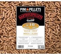 PINI Lot de 10 granulés de bois dur pour barbecue, mélange de hêtre et aulne, 10 kg