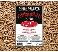 PINI Pellets de Bois Dur №1 BBQ Classic 10 Kg Grill Pellets pour Griller, Faire Fumer, également pour Les Fours à Pizza à granulés