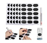 PiniceCore 90pcs Tableau Autocollants Amovible Autocollant Étiquettes Cup Bouteille Jars Chalkboard Stickers Muraux Sticker avec Stylo