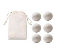 Pinilles de laine pour sécheuses, boules de séchage en laine de laine - Ensemble d'assouplissants doux naturels de 6 - boules séchées réduisent les vêtements réutilisables et les vêtements secs