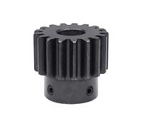 Pinion Gear 1 pièces 2M 16T 17T engrenage droit 8mmm 19mm alésage 2 modules 16 dents 17 dents pignon noircissement 45 engrenages de Transmission en acier au carbone arbre d'alésage(2M 17T Bore 14 mm)