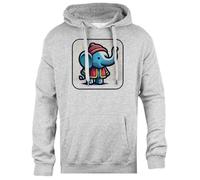 Pinitotee Éléphant De Babar Sweat À Capuche Régulier Unisexe Gris Pull