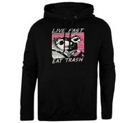 Pinitotee Live Fast Eat Trash Sweat À Capuche Régulier Unisexe Noir