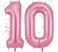 Pink 10 Year Birthday Balloon Number Foil Number 101 Cm Inflatable Helium Decoration Birthday 10 Years Large Balloons For Party Wedding