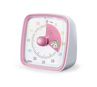 (Pink)60 Minutes Visual Timer Time Management Tool Ultra Silent Kids Children Reminder Countdown Timer Night Light Alarm Clock