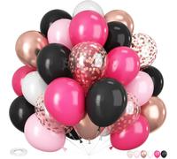 Pink And Black Balloons 12 Inch 60 Pack Pink Gold Pastel Black White Confetti Balloons For Girls Women Balloons For Birthday Party Baby Shower Bridal Shower