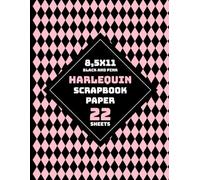 Pink and Black Harlequin Scrapbook Paper: 22 Sheets of Diamonds Print Double Sided Pattern for Crafts & Other Projects - 1 Design - 8.5"x11"