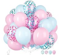 Pink And Blue Balloons, 30 Pieces 12 Inch Gender Reveal Balloon Latex Helium Balloons Ribbon For Boys Girls Birthday Baby Shower Wedding Christening Party Celebrations