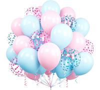 Pink And Blue Balloons, 60 Pieces 12 Inch Gender Reveal Latex Helium For Sex Reveal, Boys Girls Birthday Baby Shower Wedding Christening Party Celebrations