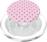 Pink and Brown Polka Dots Classic Polkadots Simple Pattern PopSockets PopGrip pour MagSafe