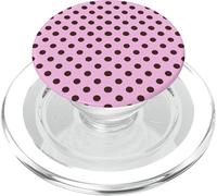 Pink and Brown Polka Dots Classic Polkadots Simple Pattern PopSockets PopGrip pour MagSafe