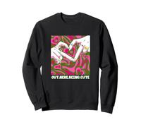 Pink and Green Out Here Being Cute v2 Graphique vert et rose Sweatshirt