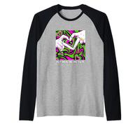 Pink and Green Out Here Being Joli graphique vert et rose Manche Raglan