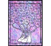 Pink And Lavender, Blooming Boots, 200 Unlined, Floral Detailed Page, 8x11, Hardcover Journal, Art Pad, Sketchbook, Drawing Book: Made With Hand-Drawn ... By: Artist Mary Elisabeth Linder @ MaryEMade
