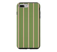 Pink and Olive Green Stripes Thin Vertical Lines Pattern Coque pour iPhone 7 Plus/8 Plus
