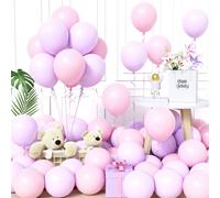 Pink And Purple Balloons, 60 X 12 Inch Pastel Macaroon Balloons Pink Purple Balloon Women Girl Princess Baby Shower Wedding Birthday Proposal Baby Shower Decorations