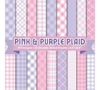 Pink and Purple Plaid Scrapbook Paper Craft Pad: 18 Checkered Designs, 36 Double-Side Sheets Printed on 8.5"x8.5" Sized Paper. Perfect for Card ... Decoupage, DIY, Mixed Media, Album Etc