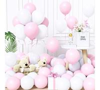 Pink And White Balloons, 60 X 12 Inch Pastel Balloons Macaroon Pink White Balloon Women Girl Princess Baby Shower Wedding Birthday Proposal Baby Shower Decorations