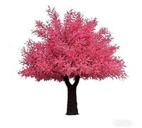 Pink Artificial Peach Blossom Tree, Realistic Bark Trunk Fake Sakura, Sturdy Floral Accent for Restaurant & Home Garden(5 * 5M)