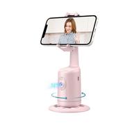 (Pink)Auto Face Tracking Phone Holder, 360 Rotation Face Body Phone Camera Mount Smart Tracking Shooting Phone Holder for Live Vlog
